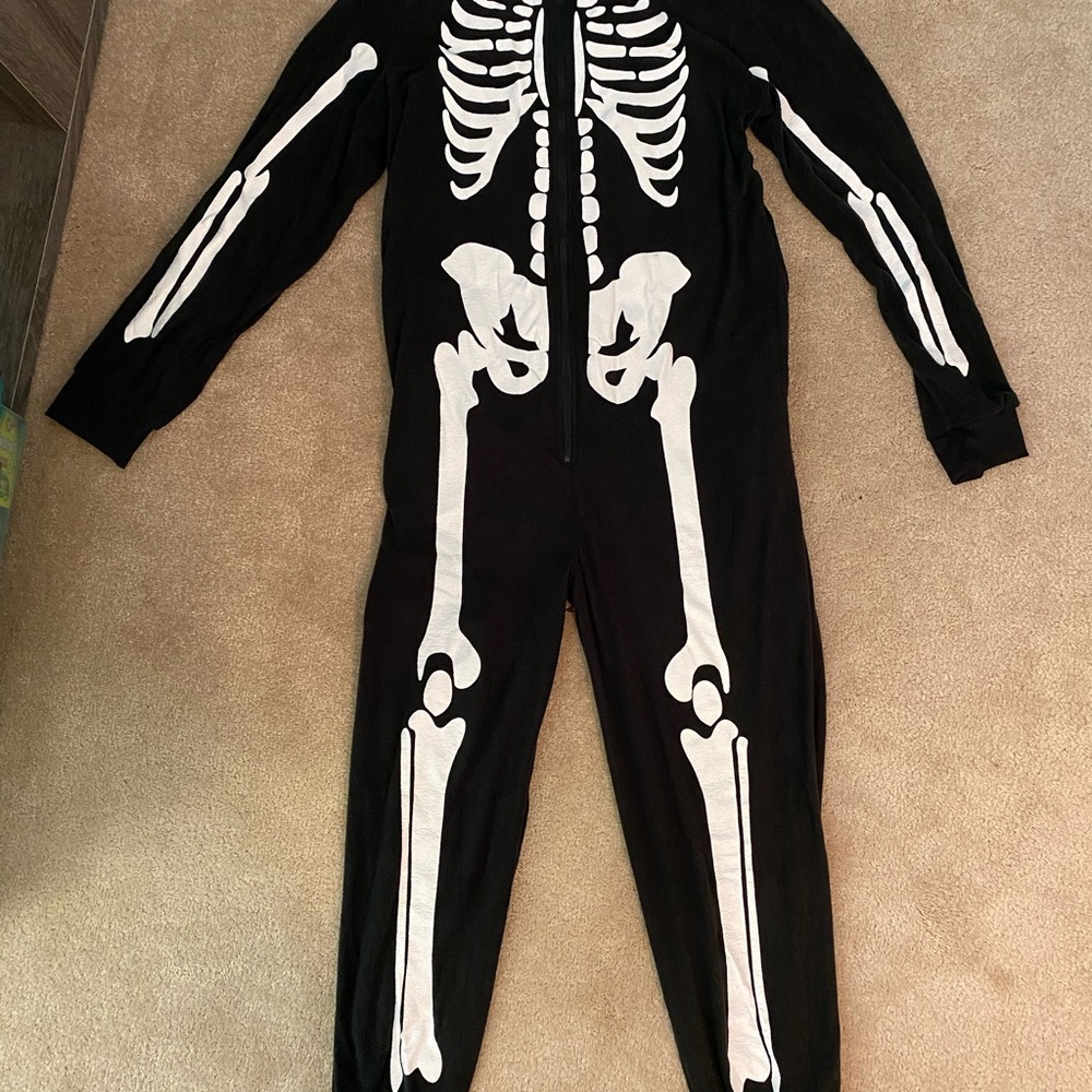Just Love Black Jumpsuit with White Skeleton Print